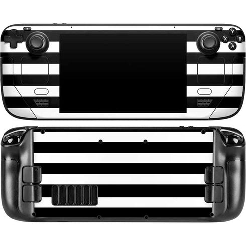 White and Black Stripes Steam Deck Handheld Gaming Computer Skin