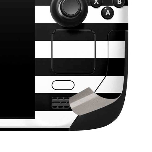 White and Black Stripes Steam Deck Handheld Gaming Computer Skin