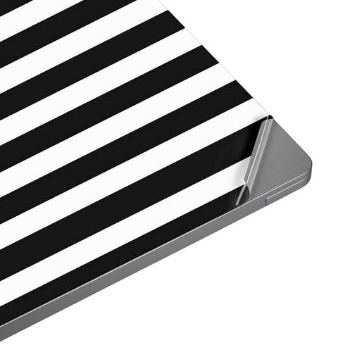 White and Black Stripes Laptop Skins