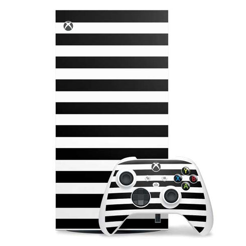 White and Black Stripes Xbox Series X Skins