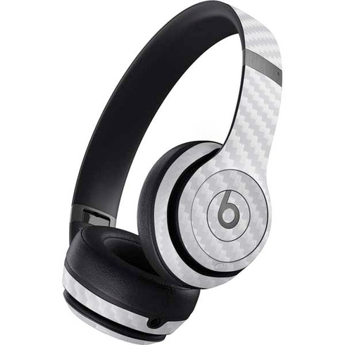 White Carbon Fiber Specialty Texture Material Beats Solo 4 Wireless Headphones Skin
