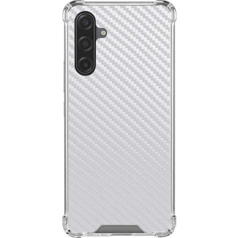 White Carbon Fiber Specialty Texture Material Galaxy A17 Clear Case