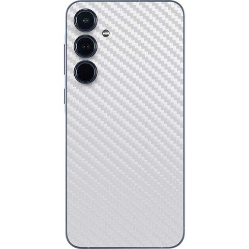 White Carbon Fiber Specialty Texture Material Galaxy A35 5G Skin