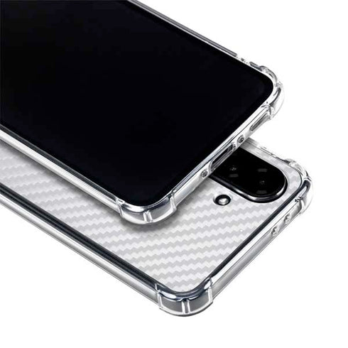 White Carbon Fiber Specialty Texture Material Galaxy A36 5G Clear Case