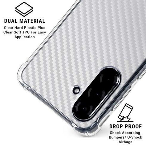 White Carbon Fiber Specialty Texture Material Galaxy A36 5G Clear Case