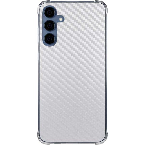 White Carbon Fiber Specialty Texture Material Galaxy A55 5G Clear Case