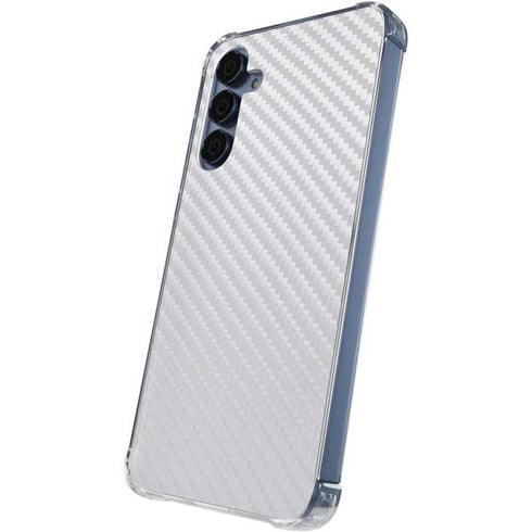 White Carbon Fiber Specialty Texture Material Galaxy A55 5G Clear Case