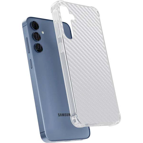 White Carbon Fiber Specialty Texture Material Galaxy A55 5G Clear Case
