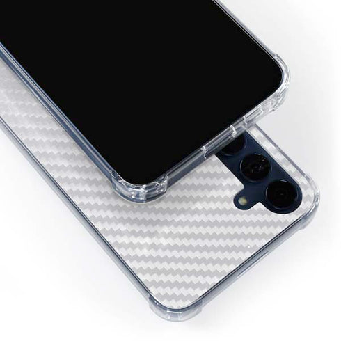 White Carbon Fiber Specialty Texture Material Galaxy A55 5G Clear Case