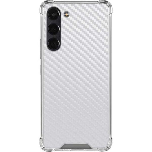 White Carbon Fiber Specialty Texture Material Galaxy S24 FE Clear Case