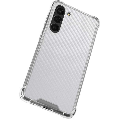 White Carbon Fiber Specialty Texture Material Galaxy S24 FE Clear Case