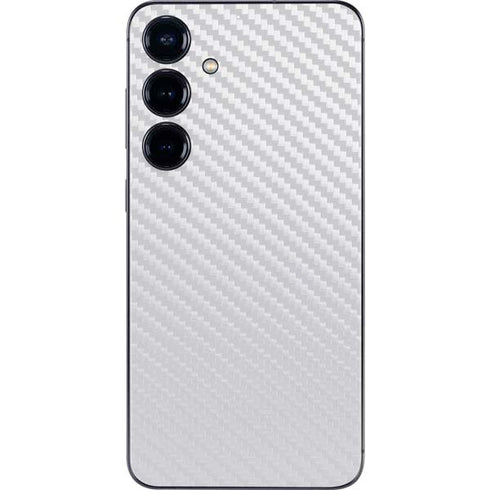 White Carbon Fiber Specialty Texture Material Galaxy S25 Skin
