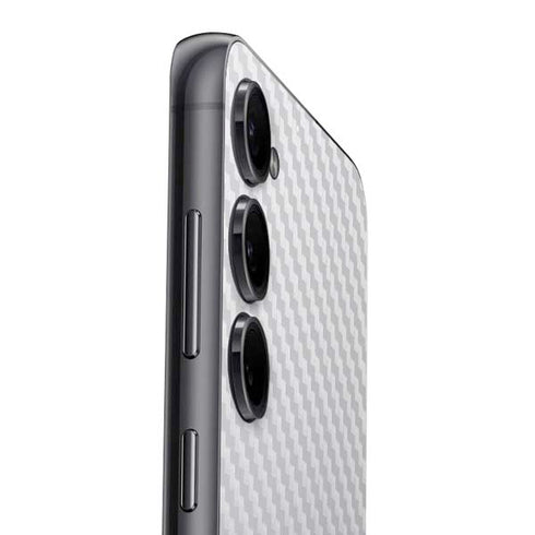 White Carbon Fiber Specialty Texture Material Galaxy S25 Skin