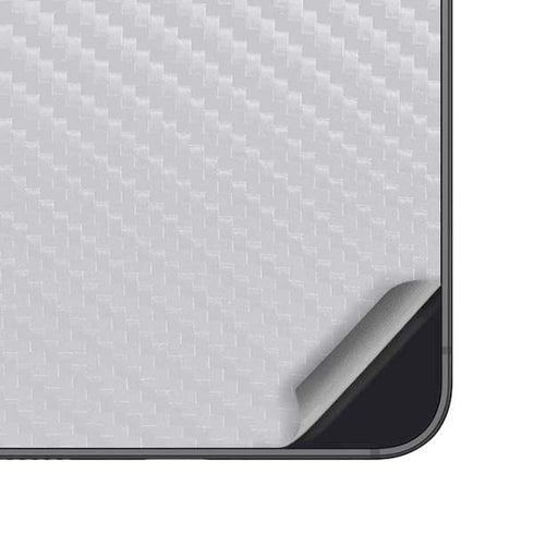 White Carbon Fiber Specialty Texture Material Galaxy S25 Skin