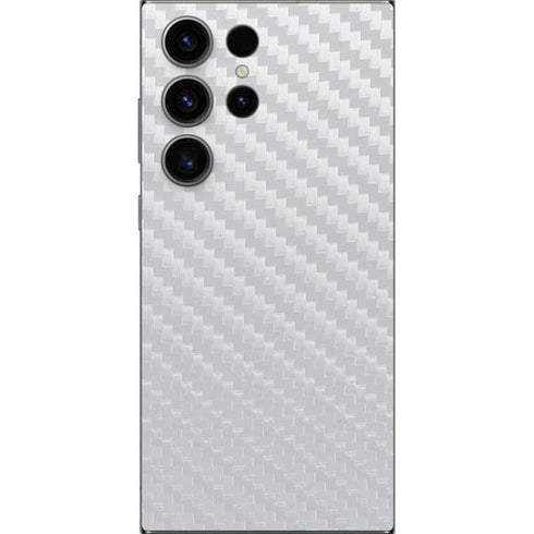 White Carbon Fiber Specialty Texture Material Galaxy S24 Ultra Skin