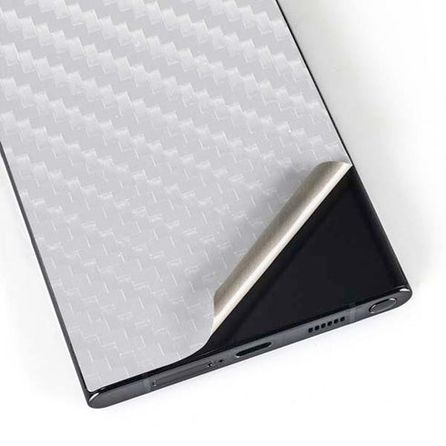 White Carbon Fiber Specialty Texture Material Galaxy S25 Ultra Skin