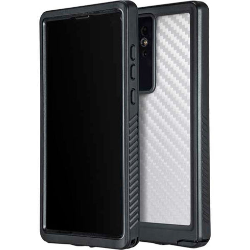 White Carbon Fiber Specialty Texture Material Galaxy S24 Ultra Waterproof Case