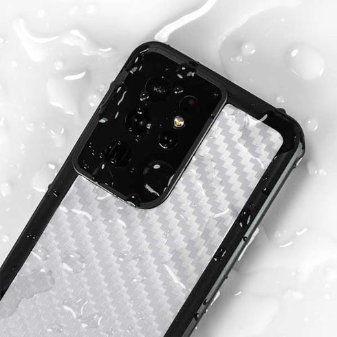 White Carbon Fiber Specialty Texture Material Galaxy S24 Ultra Waterproof Case