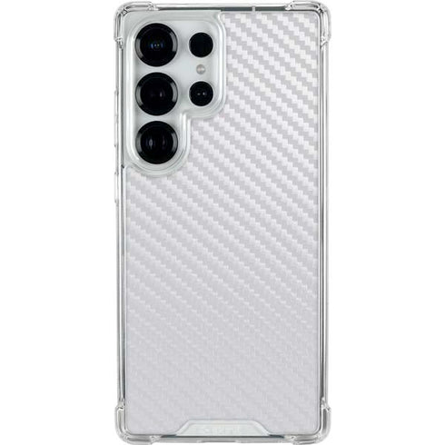 White Carbon Fiber Specialty Texture Material Galaxy S25 Ultra Clear Case