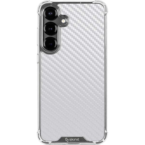 White Carbon Fiber Specialty Texture Material Galaxy S26 Clear Case