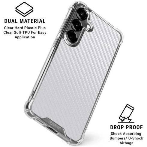 White Carbon Fiber Specialty Texture Material Galaxy S26 Clear Case