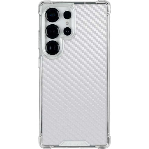 White Carbon Fiber Specialty Texture Material Galaxy S26 Ultra Clear Case