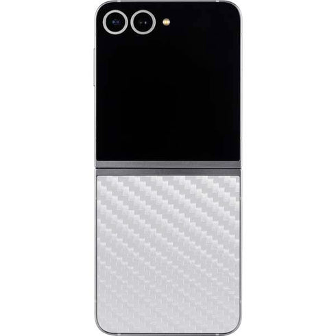 White Carbon Fiber Specialty Texture Material Galaxy Z Flip6 Skin