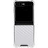 White Carbon Fiber Specialty Texture Material Galaxy Z Flip6 Clear Case