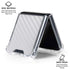 White Carbon Fiber Specialty Texture Material Galaxy Z Flip6 Clear Case