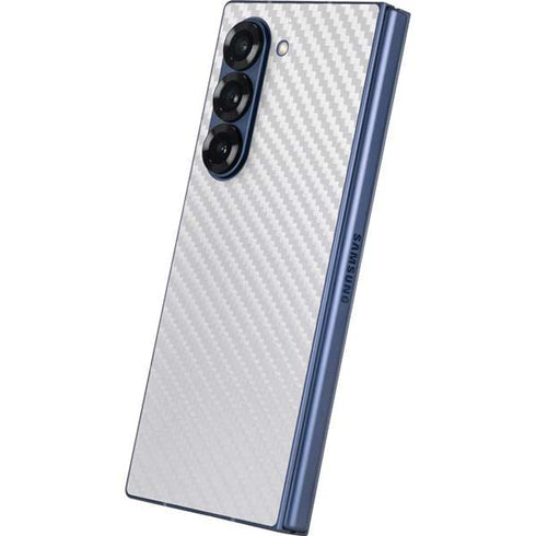 White Carbon Fiber Specialty Texture Material Galaxy Z Fold6 Skin