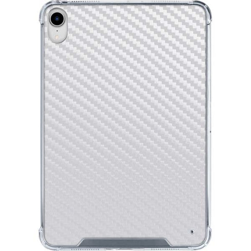 White Carbon Fiber Specialty Texture Material iPad 11th Gen (2025) Clear Case
