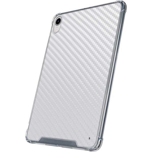 White Carbon Fiber Specialty Texture Material iPad 11th Gen (2025) Clear Case