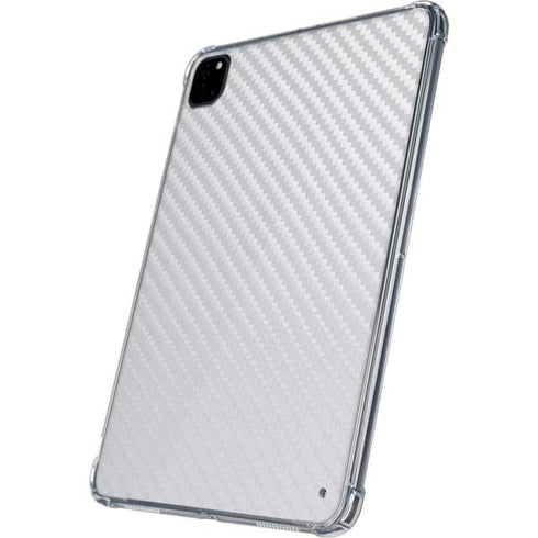 White Carbon Fiber Specialty Texture Material iPad Pro 11in (2024) Clear Case