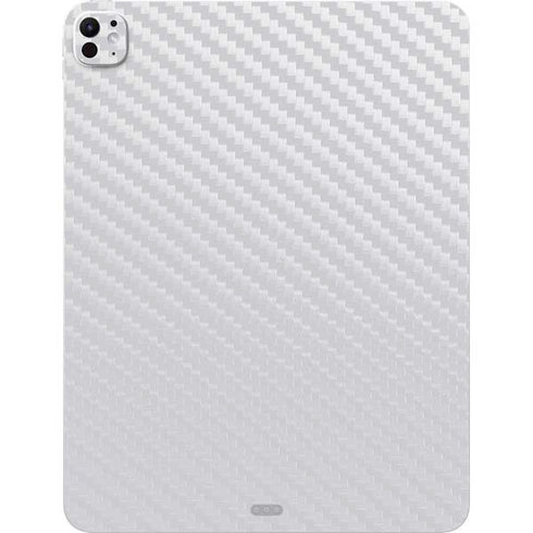 White Carbon Fiber Specialty Texture Material iPad Pro 13in M4 (2024) Skin