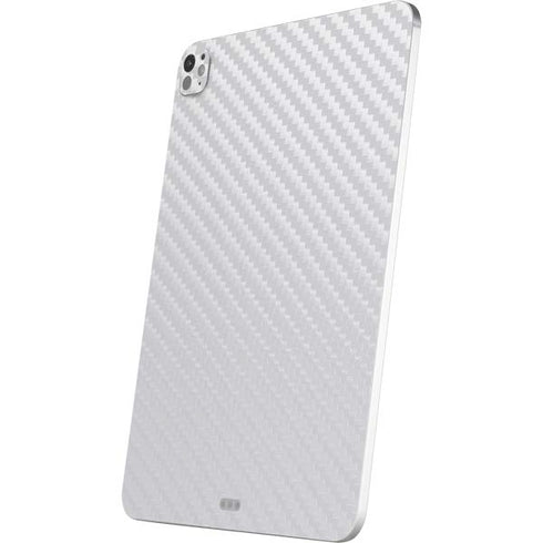 White Carbon Fiber Specialty Texture Material iPad Pro 13in M4 (2024) Skin