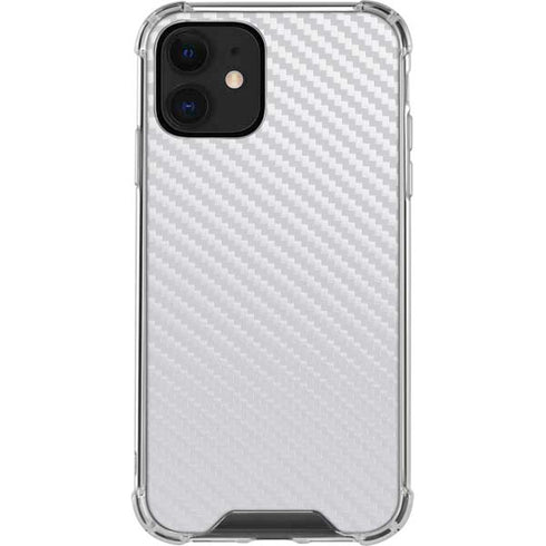 White Carbon Fiber Specialty Texture Material iPhone 12 Clear Case