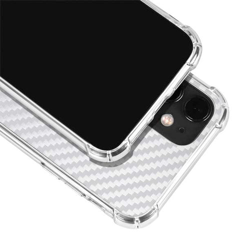 White Carbon Fiber Specialty Texture Material iPhone 12 Clear Case