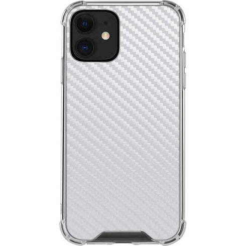 White Carbon Fiber Specialty Texture Material iPhone 12 Mini Clear Case