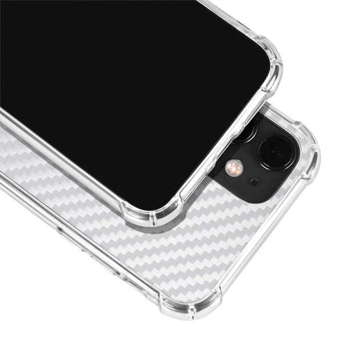 White Carbon Fiber Specialty Texture Material iPhone 12 Mini Clear Case