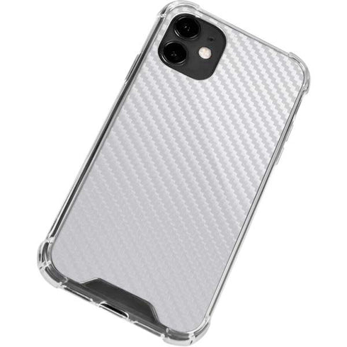 White Carbon Fiber Specialty Texture Material iPhone 12 Mini Clear Case