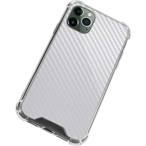 White Carbon Fiber Specialty Texture Material iPhone 12 Pro Clear Case