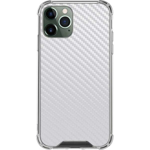 White Carbon Fiber Specialty Texture Material iPhone 12 Pro Max Clear Case