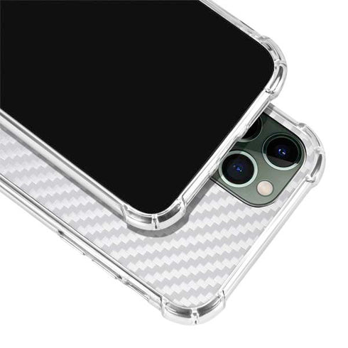 White Carbon Fiber Specialty Texture Material iPhone 12 Pro Max Clear Case