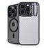 White Carbon Fiber Specialty Texture Material iPhone 14 Pro Max Kickstand Case