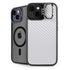 White Carbon Fiber Specialty Texture Material iPhone 15 Kickstand Case