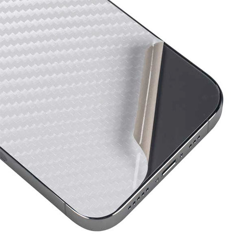 White Carbon Fiber Specialty Texture Material iPhone 15 Pro Max Skin