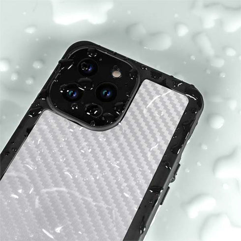 White Carbon Fiber Specialty Texture Material iPhone 15 Pro Waterproof Case