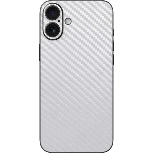 White Carbon Fiber Specialty Texture Material iPhone 16 Plus Skin