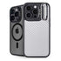 White Carbon Fiber Specialty Texture Material iPhone 16 Pro Kickstand Case