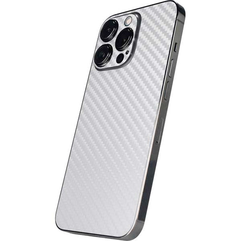 White Carbon Fiber Specialty Texture Material iPhone 16 Pro Max Skin